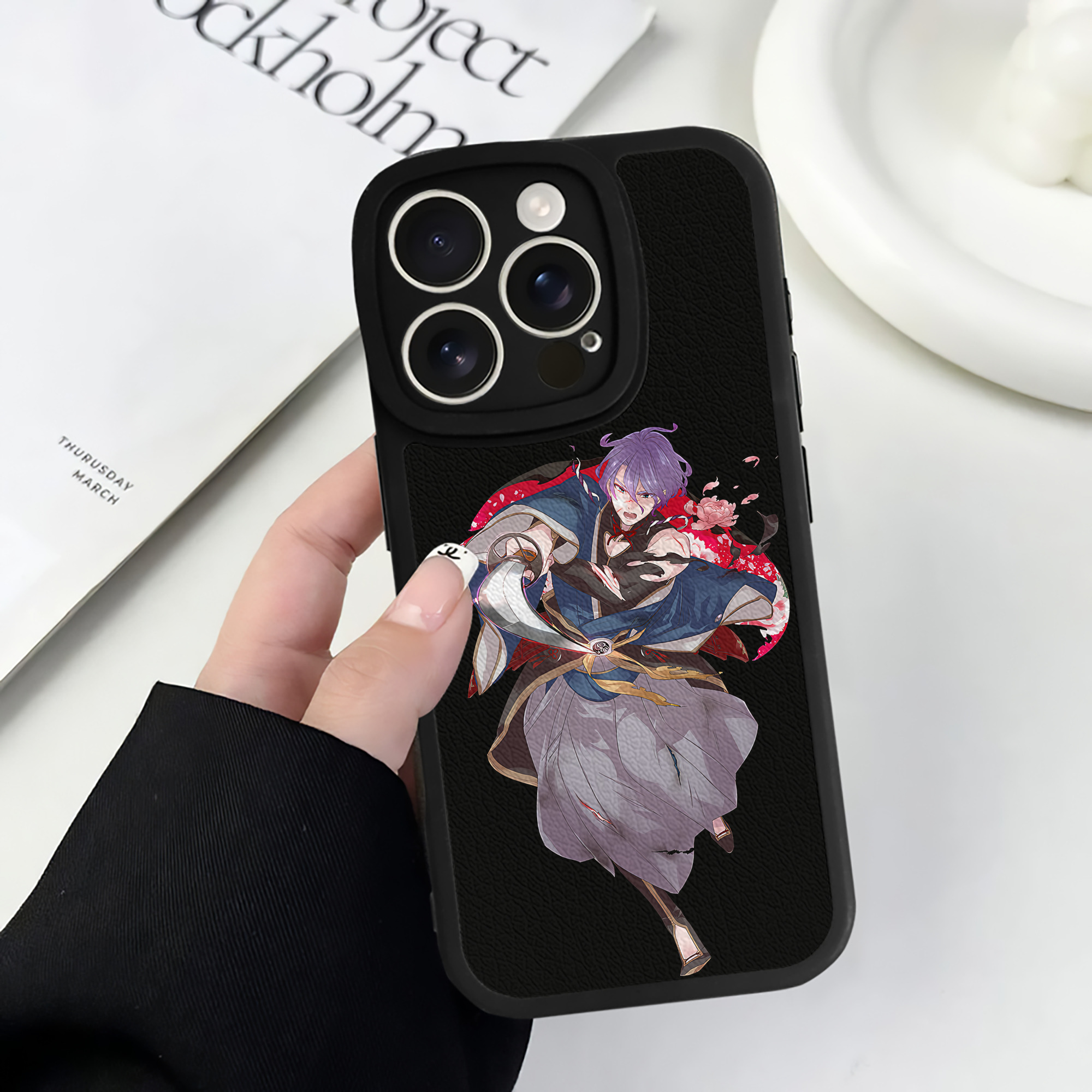 （画像用） 刀剣乱舞 Touken Ranbu 【iPhone 16シリーズ対応】シリコンスマホケース（レザー調） 材質：シリコン